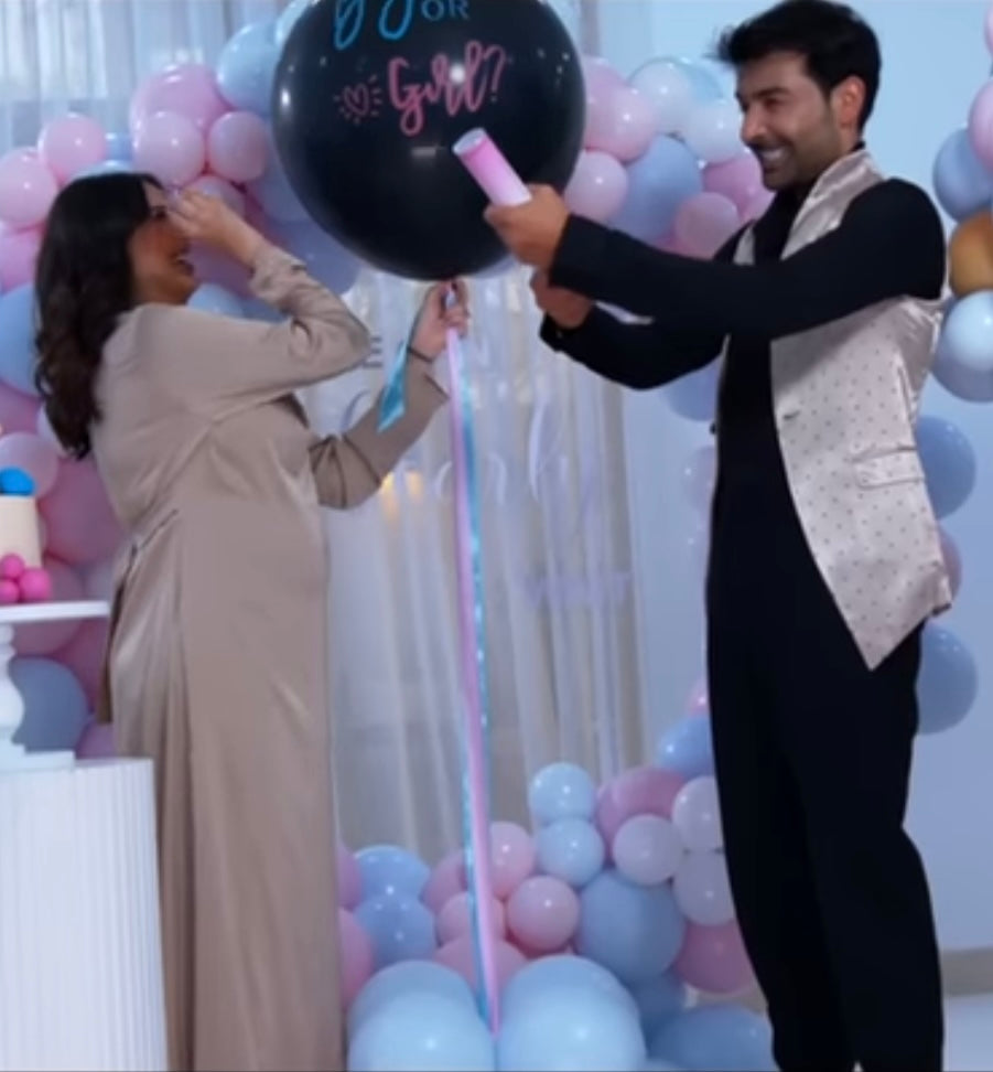 Gender Reveal Black Balloon